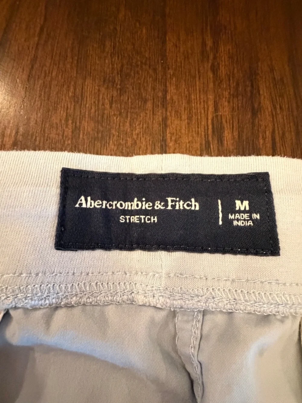 Abercrombie & Fitch Men's Stretch Pull On Elastic Shorts Light Blue, Size Medium